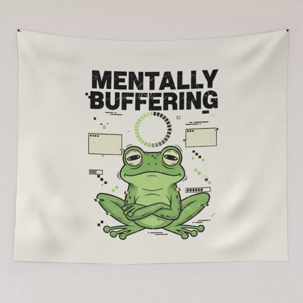 Item preview, Mentally Buffering Frog Shirt – Funny Overthinking Frog Meme Introvert T-shirt designed and sold by ZyxDes.
