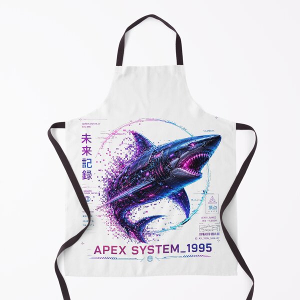Item preview, Apex System 1995 Cyber Shark – Neon Biomechanical Ocean Predator Design designed and sold by FusiTink.