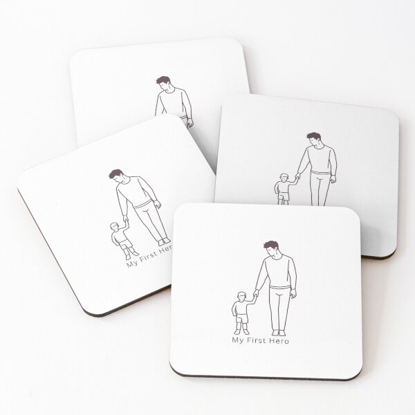 Item preview, My First Hero Minimalist Father and Child Line Art Design designed and sold by Larams Studio.