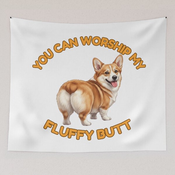 Item preview, You Can Worship My Fluffy Butt – Funny Golden Corgi Meme designed and sold by DailyStruggleCo.