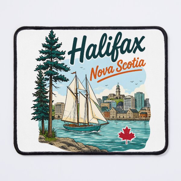 Item preview, Halifax Pride Cute Skyline Blue Landscape With Boat designed and sold by HowToCanadian.