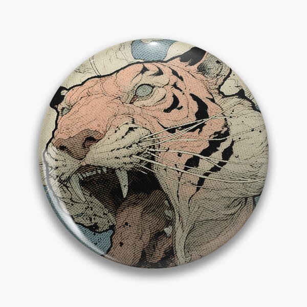 Item preview, Roaring Tiger With Skulls Illustration | Dark Academia Aesthetic Art designed and sold by Qim X Fantasy.