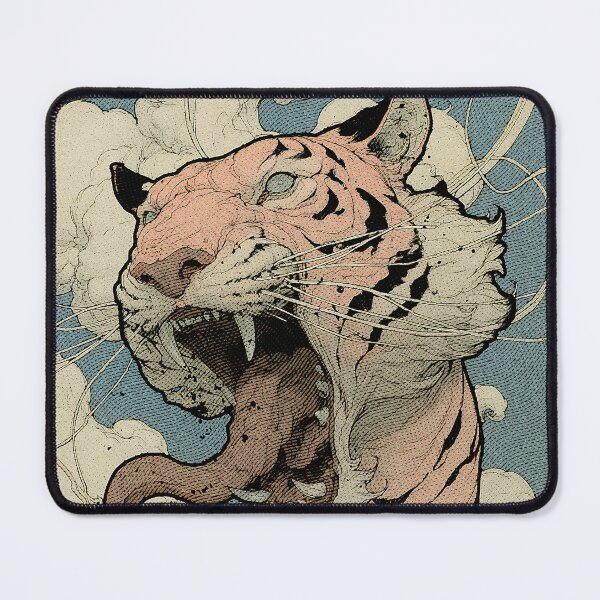 Item preview, Roaring Tiger With Skulls Illustration | Dark Academia Aesthetic Art designed and sold by Qim X Fantasy.
