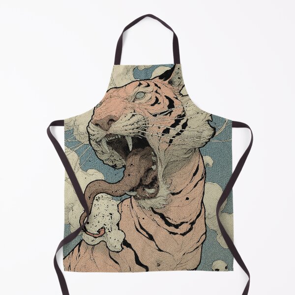 Item preview, Roaring Tiger With Skulls Illustration | Dark Academia Aesthetic Art designed and sold by Qim X Fantasy.