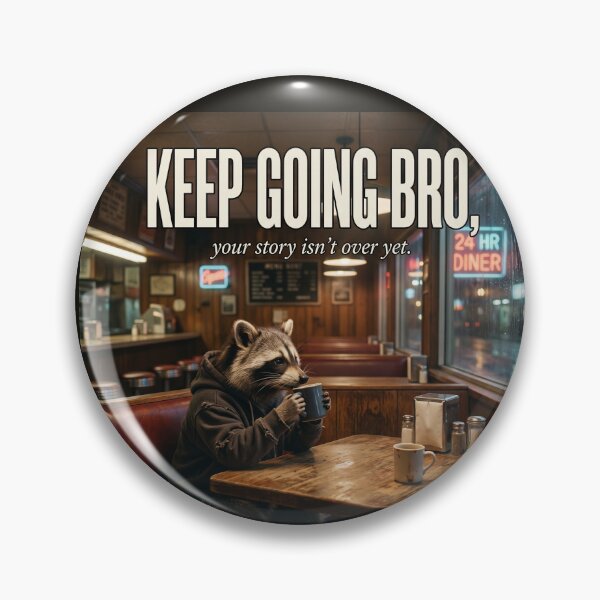 Item preview, Keep Going Bro Raccoon | Motivational Late-Night Coffee Meme T-Shirt designed and sold by DmaarGroup.