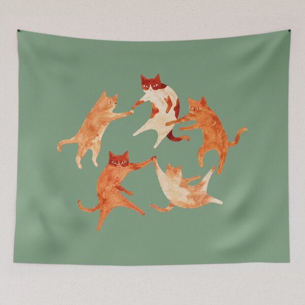 Item preview, Dancing Cats Watercolor designed and sold by bosamji.