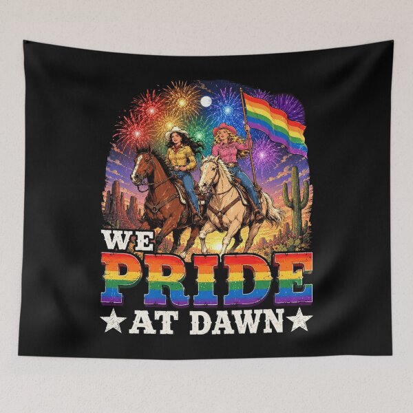 Item preview, We Pride At Dawn Vintage Lesbian Pride Western LGBTQ Cowgirl designed and sold by BlightedArt.