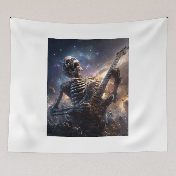 Item preview,  Cosmic Skeleton Rock God Alien Galaxy — Ultimate Universe Art Print designed and sold by CosmicRockArt.