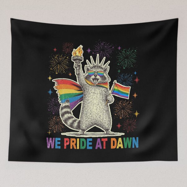 Item preview, We Pride At Dawn Vintage Lesbian Pride Funny Raccoon designed and sold by BlightedArt.