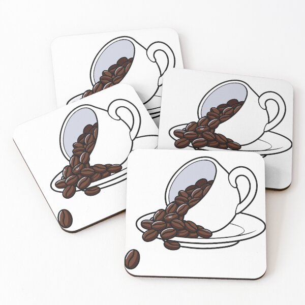 Item preview, Spilled Coffee Beans from Cute Cup Art designed and sold by FlatInkStudio.