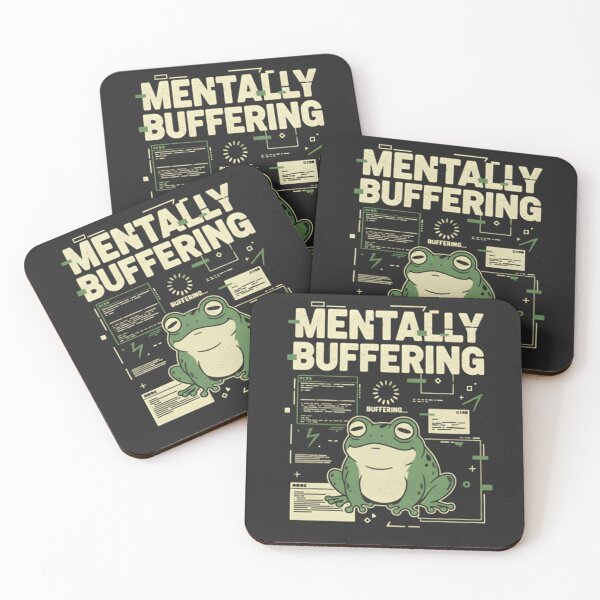 Item preview, Mentally Buffering Frog Shirt – Funny Overthinking Frog Meme Introvert Tee designed and sold by ZyxDes.