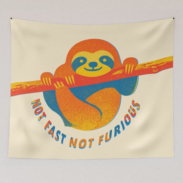 Item preview, Sloth Life No.9: Not Fast Not Furious Sloth Design designed and sold by NO BEAVER NO PUNK.