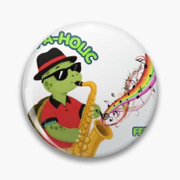 Item preview, Sax-A-Holic Saxophone Turtle Jazz Music Pun designed and sold by M1144.