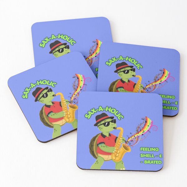Item preview, Sax-A-Holic Saxophone Turtle Jazz Music Pun designed and sold by M1144.