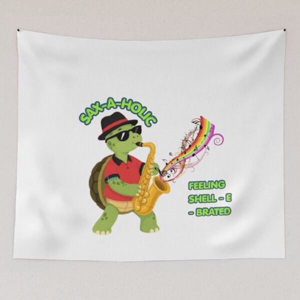 Item preview, Sax-A-Holic Saxophone Turtle Jazz Music Pun designed and sold by M1144.