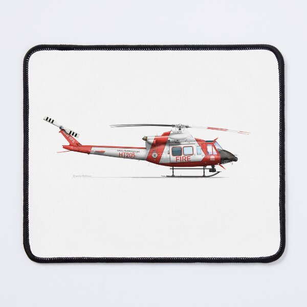 Item preview, BELL 412 VH-NPV NSW RFS 2024 designed and sold by Grubby Fingers Aircraft Illustration.