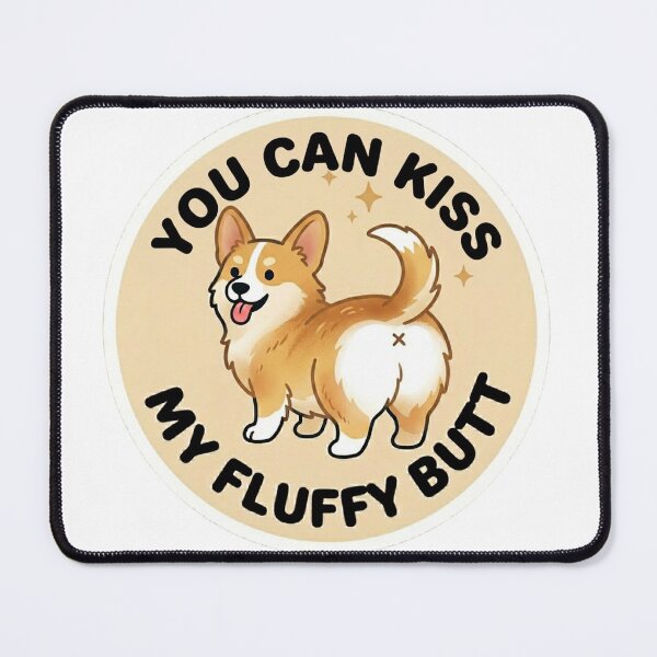 Item preview, You Can Kiss My Fluffy Butt – Cute Gold Corgi Doodle designed and sold by DailyStruggleCo.