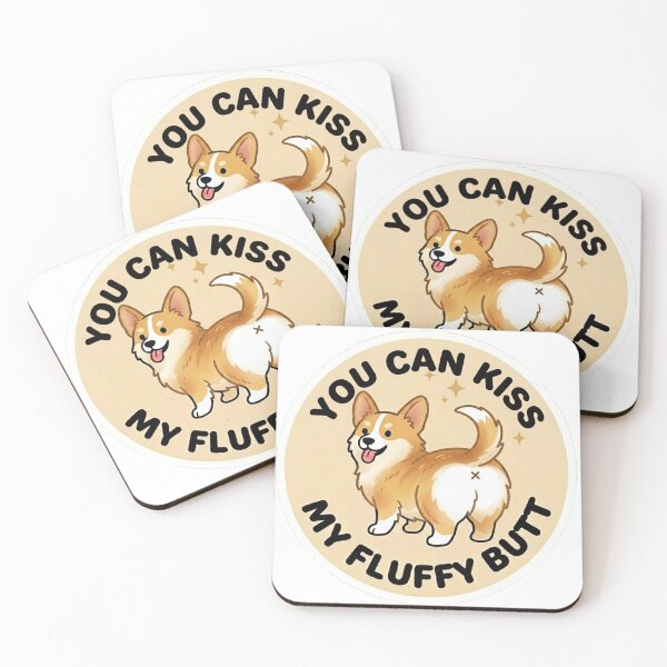 Item preview, You Can Kiss My Fluffy Butt – Cute Gold Corgi Doodle designed and sold by DailyStruggleCo.