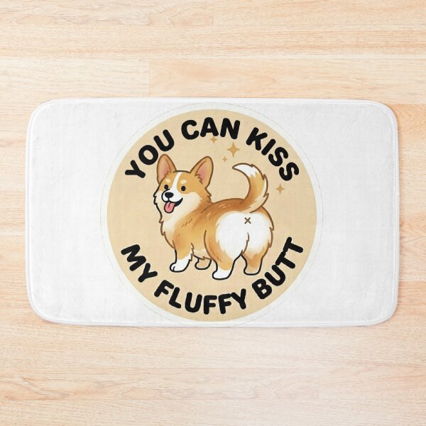 Item preview, You Can Kiss My Fluffy Butt – Cute Gold Corgi Doodle designed and sold by DailyStruggleCo.