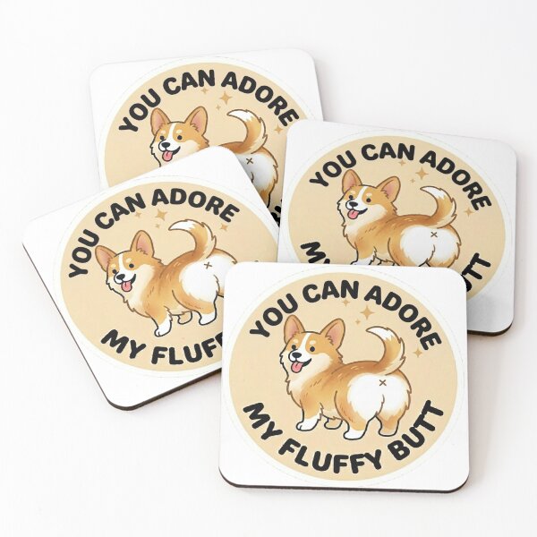 Item preview, You Can Adore My Fluffy Butt – Cute Gold Corgi Doodle designed and sold by DailyStruggleCo.
