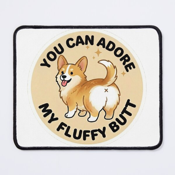 Item preview, You Can Adore My Fluffy Butt – Cute Gold Corgi Doodle designed and sold by DailyStruggleCo.