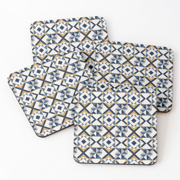 Item preview, Modern Geometric Diamond Pattern in Navy Blue, Gold & Ivory designed and sold by NBT-NOVA.
