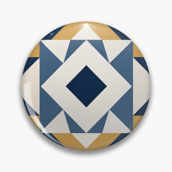 Item preview, Modern Geometric Diamond Pattern in Navy Blue, Gold & Ivory designed and sold by NBT-NOVA.