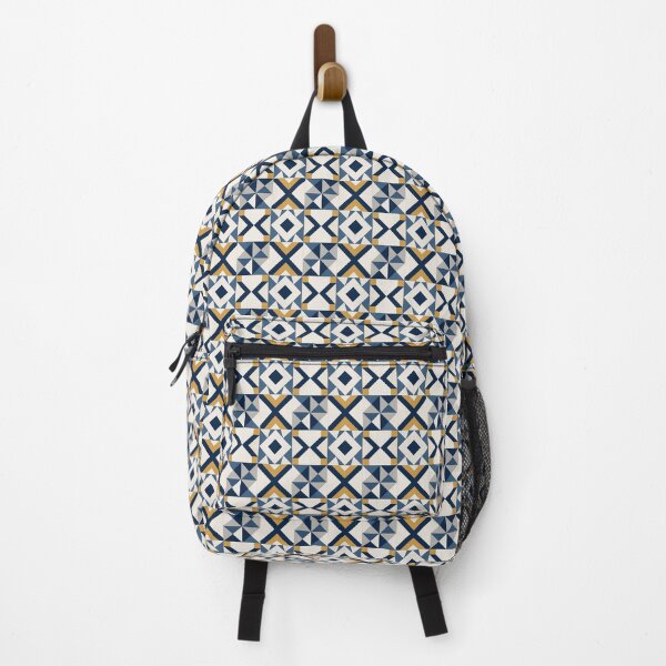 Item preview, Modern Geometric Diamond Pattern in Navy Blue, Gold & Ivory designed and sold by NBT-NOVA.