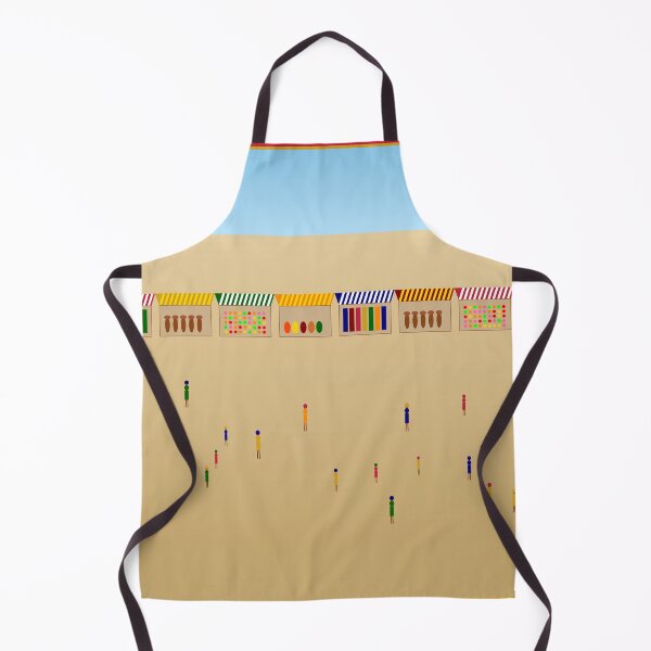 Item preview, African Market Day Colorful Stalls People Culture Art  designed and sold by AfricanArtHub.