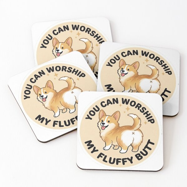 Item preview, You Can Worship My Fluffy Butt – Cute Gold Corgi Doodle designed and sold by DailyStruggleCo.