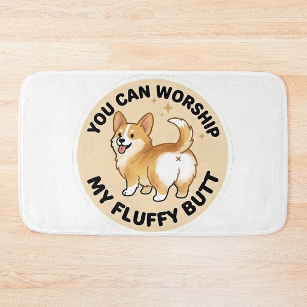 Item preview, You Can Worship My Fluffy Butt – Cute Gold Corgi Doodle designed and sold by DailyStruggleCo.