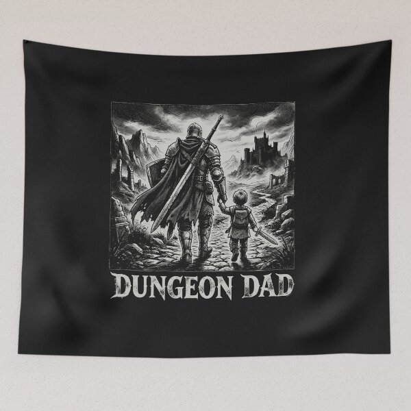 Item preview, Dungeon Dad Fantasy RPG Knight And Child Vintage  designed and sold by AdyKurniawan.