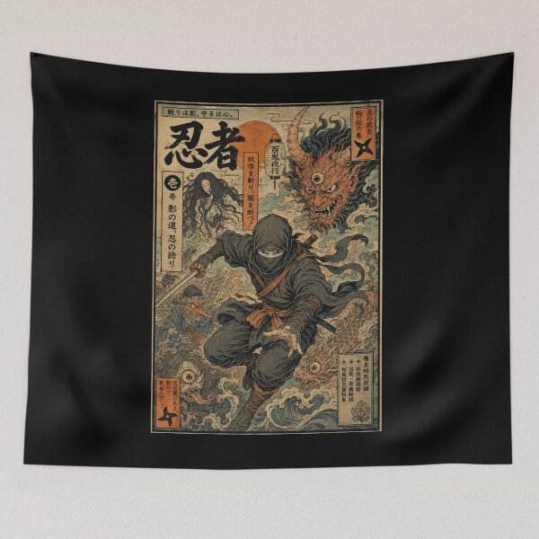 Item preview, Yokai Hunter Shinobi – Vintage Japanese Folklore Design designed and sold by zumerdiego.