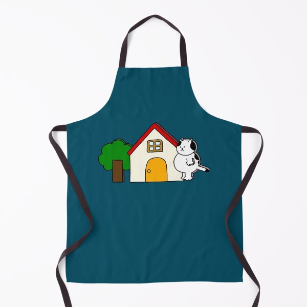 Item preview, flat Cat, house and tree designed and sold by superbaechoo.