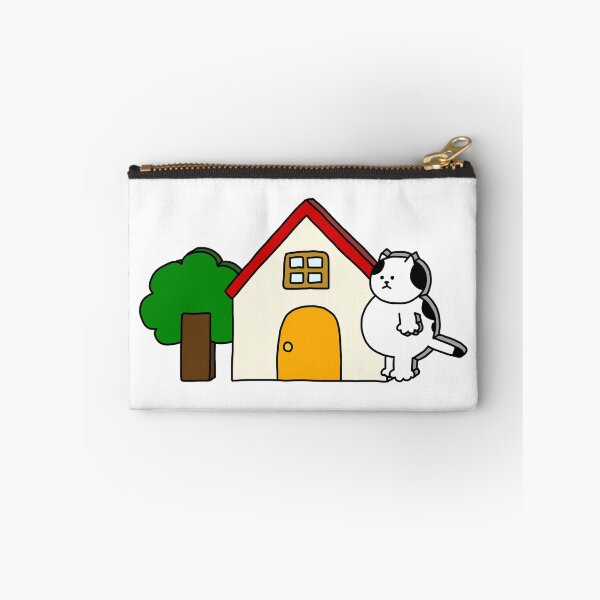 Item preview, flat Cat, house and tree designed and sold by superbaechoo.
