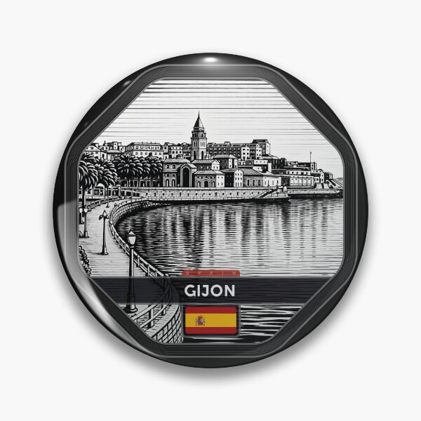 Item preview, Gijon Spain Linocut Style  designed and sold by Thistle-TShop.