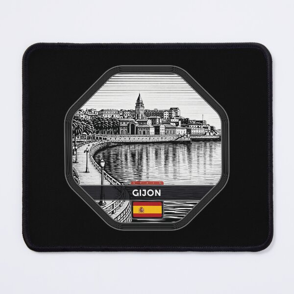 Item preview, Gijon Spain Linocut Style designed and sold by Thistle-TShop.