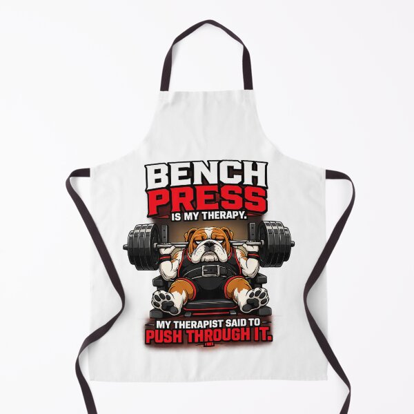Item preview, Bench Press Is My Therapy Funny Gym Dog Weightlifting Humor designed and sold by DryHumorPrints.