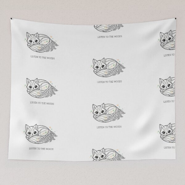 Item preview, Whispering Forest Fox Spirit Minimalist Line Art designed and sold by tineldesign.
