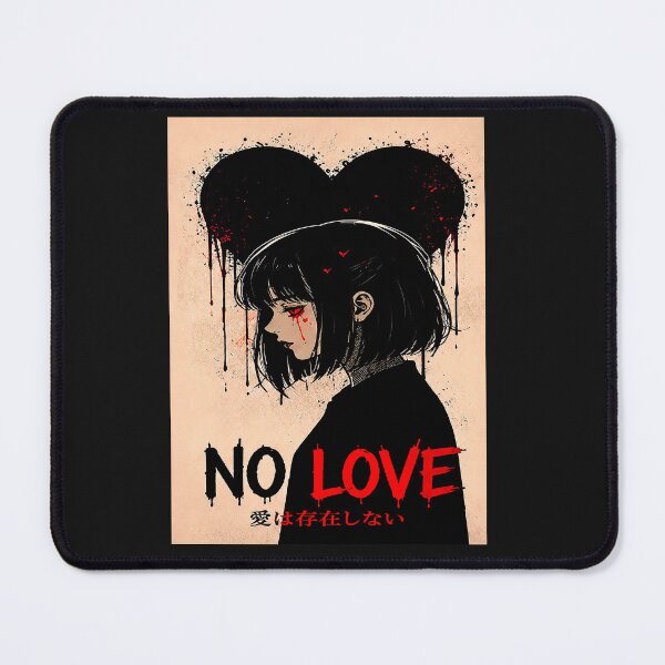 Item preview, No Love Anime Girl – Dark Aesthetic Broken Heart Japanese Streetwear designed and sold by saamessart.