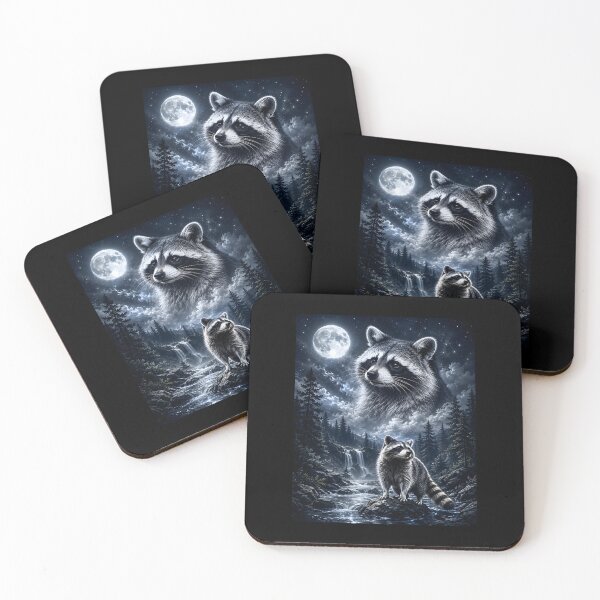 Item preview, Raccoon Howling at Moon  designed and sold by zoes-ink.