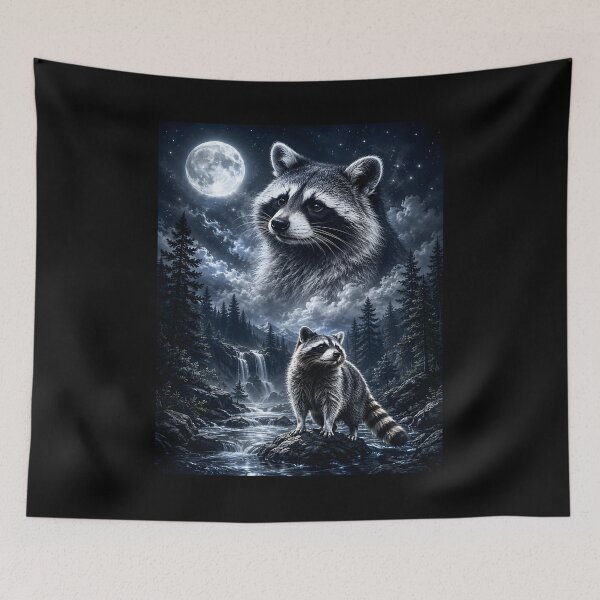 Item preview, Raccoon Howling at Moon  designed and sold by zoes-ink.