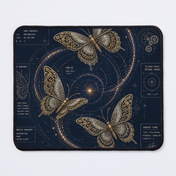 Item preview, Clockwork Butterflies: Steampunk Fantasy Blueprint Art designed and sold by InnerwayStudio.