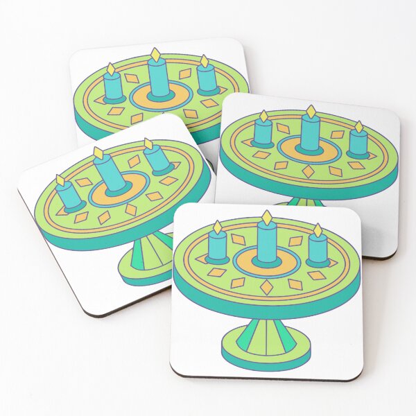 Item preview, mystical tarot table with candles and crystals designed and sold by Senglaopattern.
