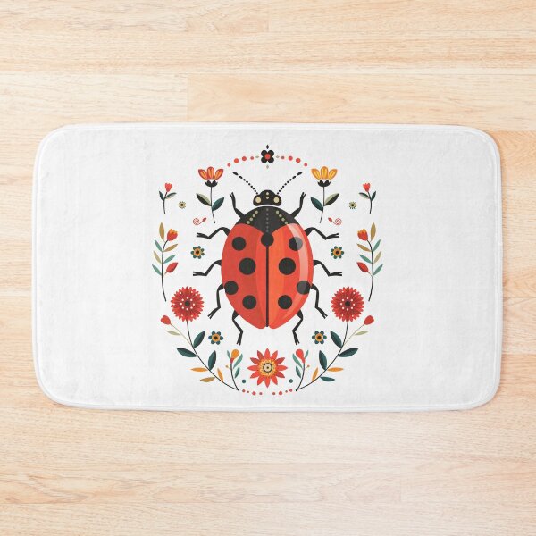 Item preview, Scandinavian Folk Art, Ladybug With Flowers designed and sold by xiao xuans.