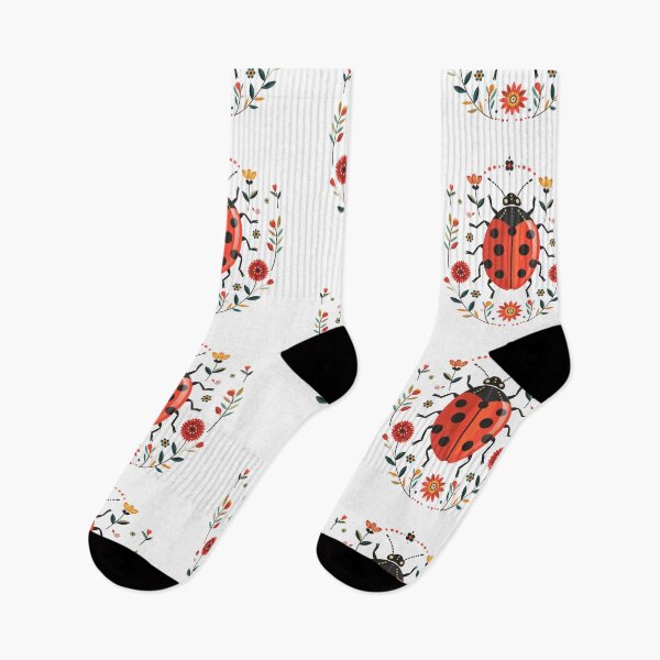 Item preview, Scandinavian Folk Art, Ladybug With Flowers designed and sold by xiao xuans.