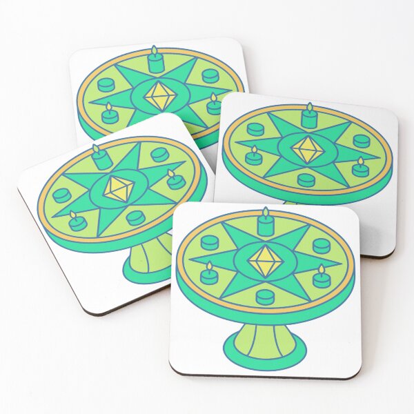 Item preview, mystical tarot table with candles and crystals designed and sold by Senglaopattern.