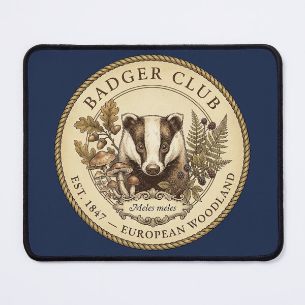 Item preview, Badger Club Vintage Badge European Woodland Art designed and sold by CalmCapy Co.