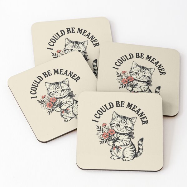 Item preview, I Could Be Meaner - Vintage Sarcastic Cat designed and sold by dudelinart.
