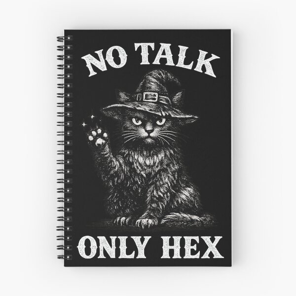 Item preview, Witch Cat “No Talk Only Hex” Shirt – Funny black witch cat in vintage engraving style designed and sold by Lichtisign.
